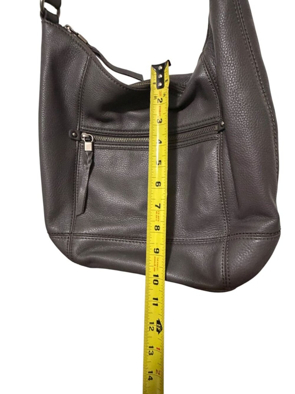 The Sak Slate Leather Sequoia Hobo Shoulder Bag Purse Zipper Closure - Picture 7 of 14
